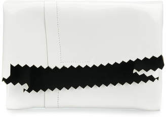 MM6 MAISON MARGIELA zigzag-trim foldover clutch bag
