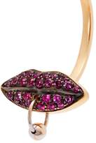 Thumbnail for your product : Delfina Delettrez Lips Rubies & 18kt Gold Single Earring - Womens - Yellow Gold