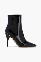 Thumbnail for your product : Valentino Roman Stud patent-leather ankle boots - Black - EU 40