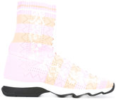 Fendi - panel sock sneakers - women - coton/Cuir/rubber - 37