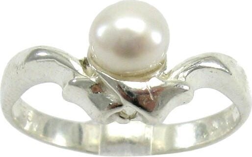 Etsy sterling Silver Ring With 6mm Synthetic Pearl Hallmarked 925 Nickel Free