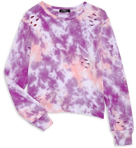 distressed tie dye sweatshirt