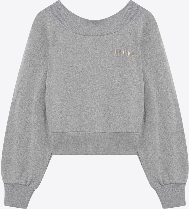 ATTICO Cut-Out Cropped Sweatshirt