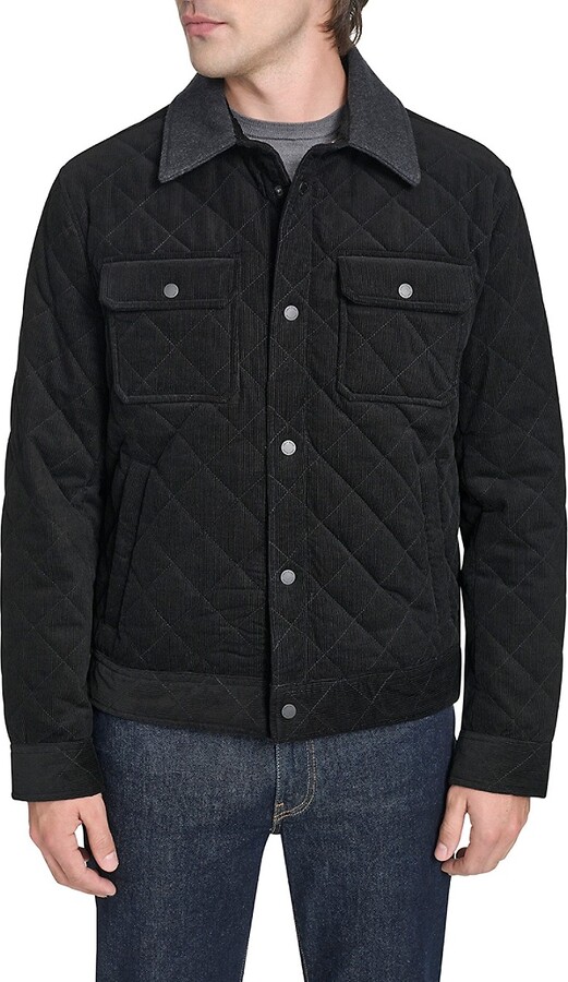 Cole Haan Diamond Quilted Corduroy Trucker Jacket