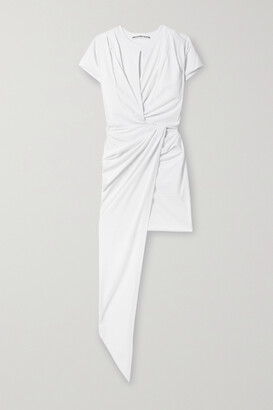 Alexander Wang Asymmetric Draped Cotton-jersey Dress - ShopStyle