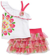 Thumbnail for your product : Nannette Baby Girls Two-Piece Floral Skort Set