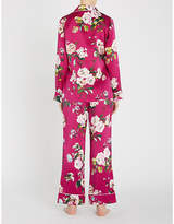 Thumbnail for your product : Olivia von Halle Lila Marple floral-print piped pyjamas