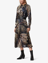 Thumbnail for your product : AllSaints Carolina silk-blend midi dress