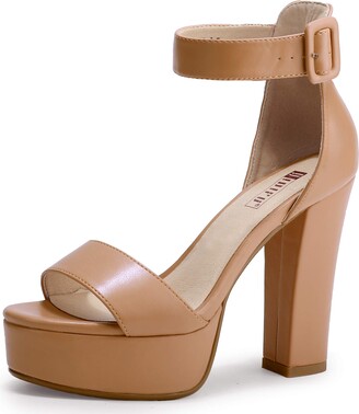 ELLIE Black Peep Toe Platform 5 Inch Stiletto High Heels