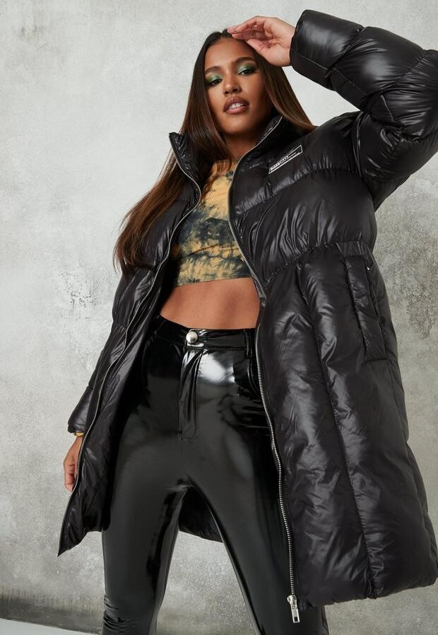 plus size high shine coat