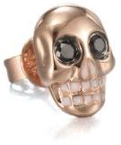 Thumbnail for your product : Sydney Evan Black Diamond, Enamel & 14K Rose Gold Skull Single Stud Earring