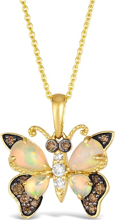 LeVian Turquoise 14K 0.78 Ct. Tw. Diamond & Opal Pendant