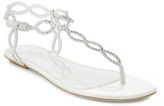 Thumbnail for your product : Sergio Rossi Bridal Crystal-Coated Suede Thong Sandals
