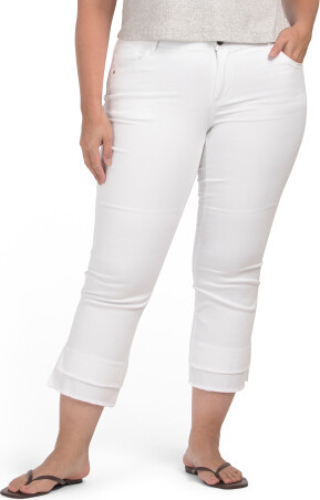 TJMAXX Plus Ab Solution Kick Flare Jeans For Women, Spandex/Cotton/Polyester