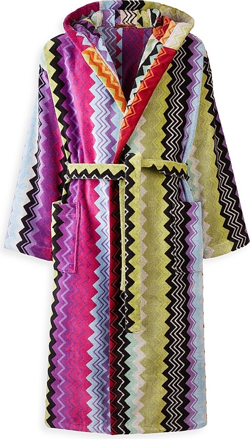 Missoni Giacomo Hooded Bath Robe - Orange - Size Small