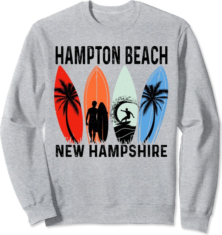Hampton Beach New Hampshire Beach Souvenir Retro Hampton Beach New Hampshire Surfing Beach Sweatshirt