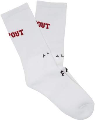 1017 Alyx 9sm - Dropout Ribbed Cotton Blend Socks - Mens - White