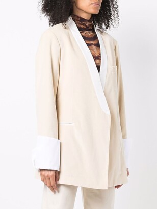 Jejia Two-Tone Double-Breasted Coat