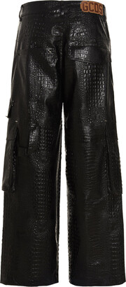 GCDS Crocodile Pants Trousers, Women's, Size: 25, Black