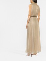 Thumbnail for your product : Fabiana Filippi Belted Lurex Maxi Dress