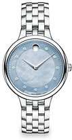 Thumbnail for your product : Movado Trevi Diamond, Grey Mother-Of-Pearl & Stainless Steel Bracelet Watch