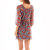 Thumbnail for your product : My Michelle Short-Sleeve Print Belted Chiffon Dress
