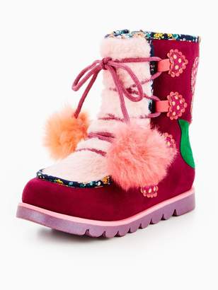 Irregular Choice Girls Mini Warmer Pom Pom Snow Boot