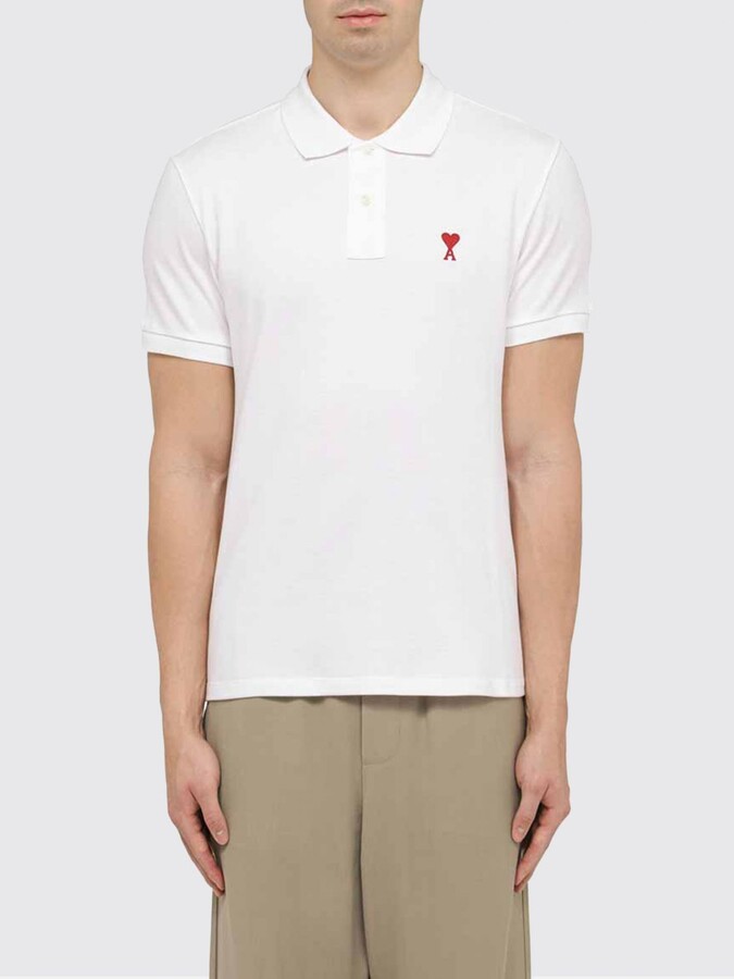 AMI Paris Polo Shirt Men color White