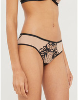 Thumbnail for your product : Chantelle Shadows mid-rise stretch-mesh tanga