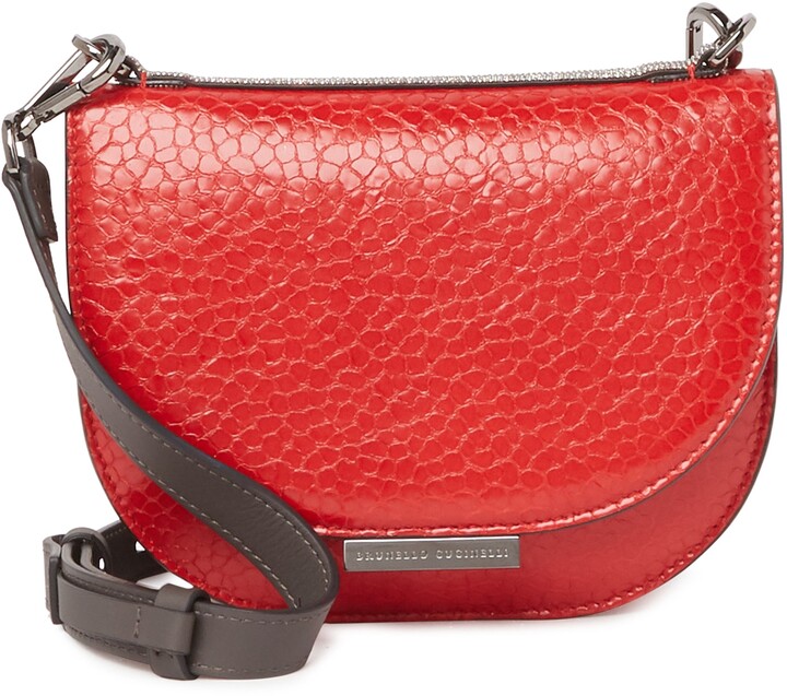 Brunello Cucinelli Textured Leather Saddle Crossbody Bag ShopStyle