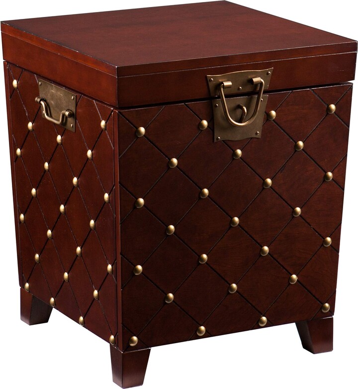SEI Furniture Nailhead Storage Trunk End Table