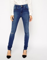 Thumbnail for your product : ASOS Ridley Jeans in Mount Eden Wash with Ripped Knee
