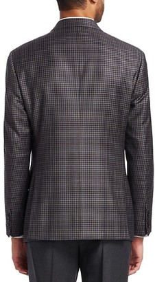 Emporio Armani G-Line Mini Check-Print Wool Suit Jacket