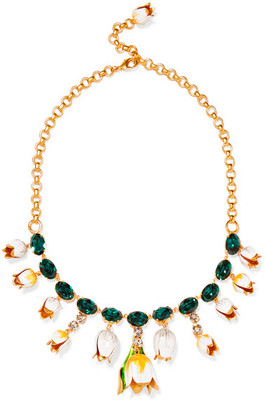 Dolce & Gabbana Gold-plated, Swarovski Crystal And Enamel Necklace - one size