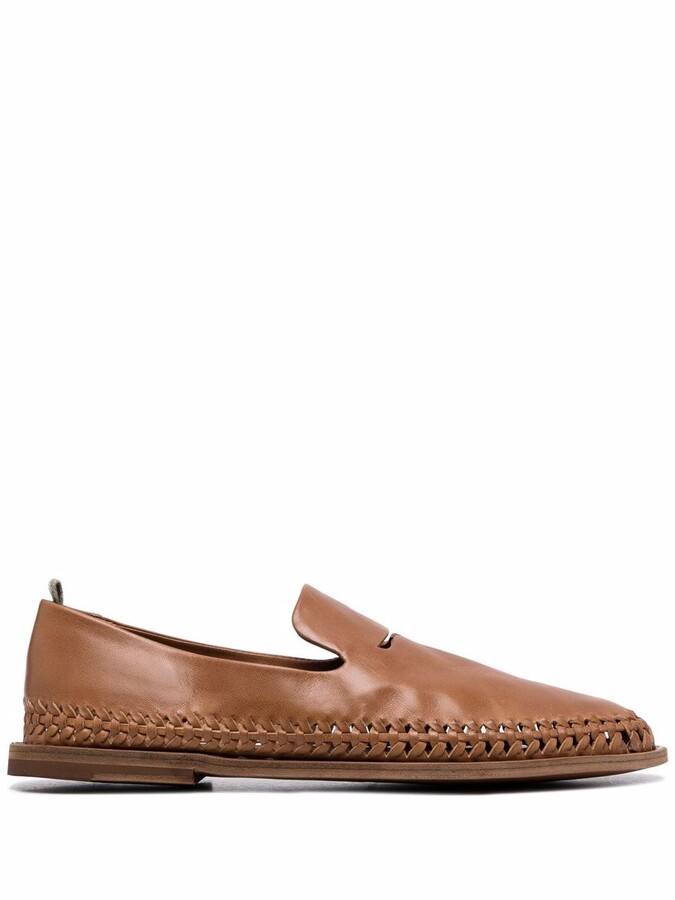 loafers find Woven Open Back Leather Marque Mocassins femme