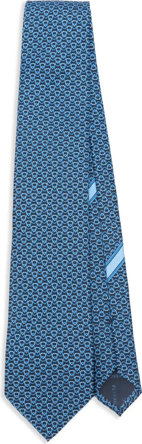 Ferragamo Geometric-Print Silk Tie
