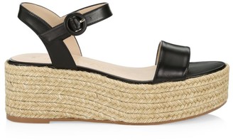 stuart weitzman taborah leather platform espadrilles