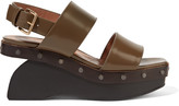 Thumbnail for your product : Marni Studded leather wedge sandals