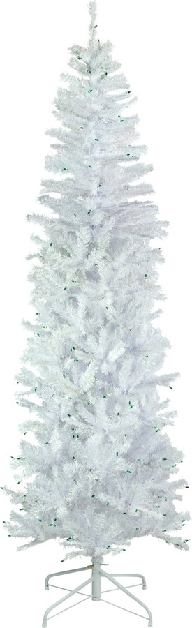 6.5' Pre-Lit Woodbury White Pine Pencil Artificial Christmas Tree Green