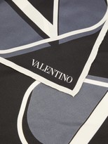 Thumbnail for your product : Valentino Garavani Garavani - V-logo Silk Scarf - Black White