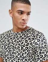 Thumbnail for your product : ASOS DESIGN T-Shirt In Velour All Over Leopard Print