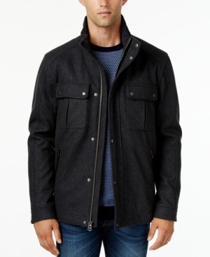 cole haan leather trucker jacket