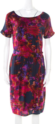 Erdem Multicolor Floral Printed Silk Belted Dress M