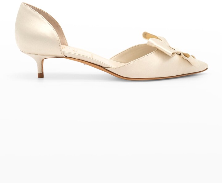 Something Bleu Cliff Bow D'orsay KittenHeel Pumps ShopStyle