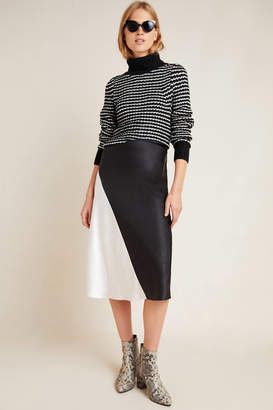 Ro & De Leora Colorblocked Bias Midi Skirt