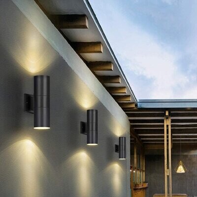 Outdoor Wall Light Stainless Steel LED Up/Down Wall Mount Cylinder Waterproof 