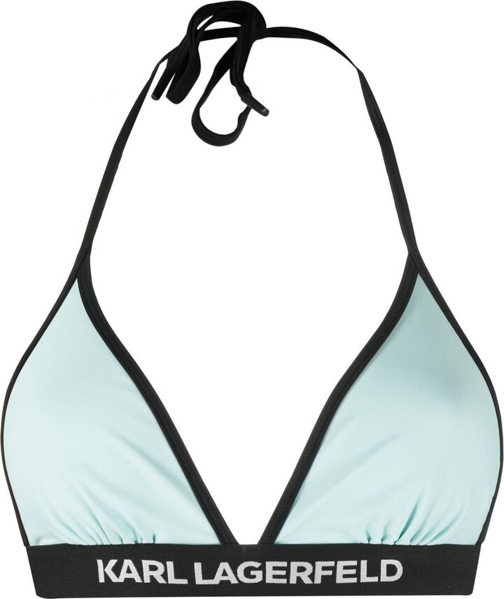 Karl Lagerfeld Paris LogoPrint Triangle Bikini Top ShopStyle Two
