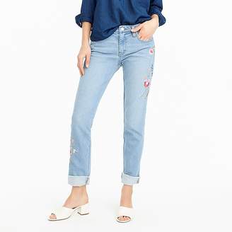 J.Crew Tall slim boyfriend jean with floral embroidery