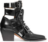 Chloé - Rylee Cutout Leather Ankle Boots - Black