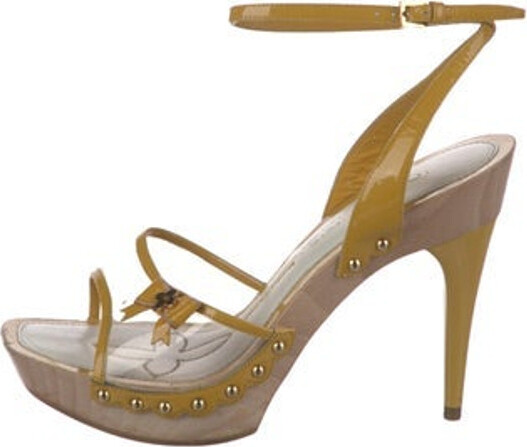 Louis Vuitton Yellow Patent Leather Flower Fields Sandals Size 8.5/39 -  Yoogi's Closet